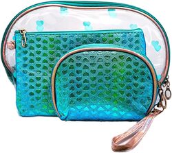 3 in 1 Cosmetic Travel Bag for Women - Green